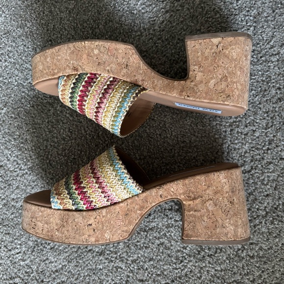 Steve Madden Colorful Woven Platform Slides - Picture 5 of 7